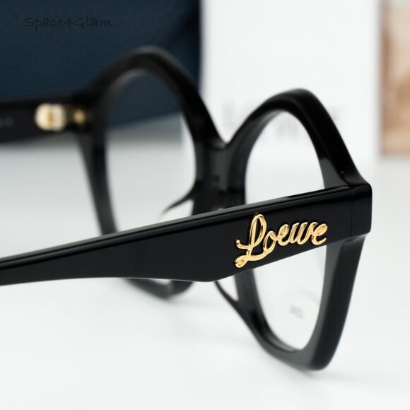 Loewe Women Eyeglasses Black Demo Round LW50053F CURVY 001 NEW AUTHENTIC - Picture 4 of 7